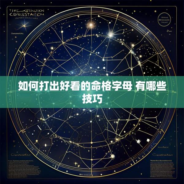 如何打出好看的命格字母 有哪些技巧