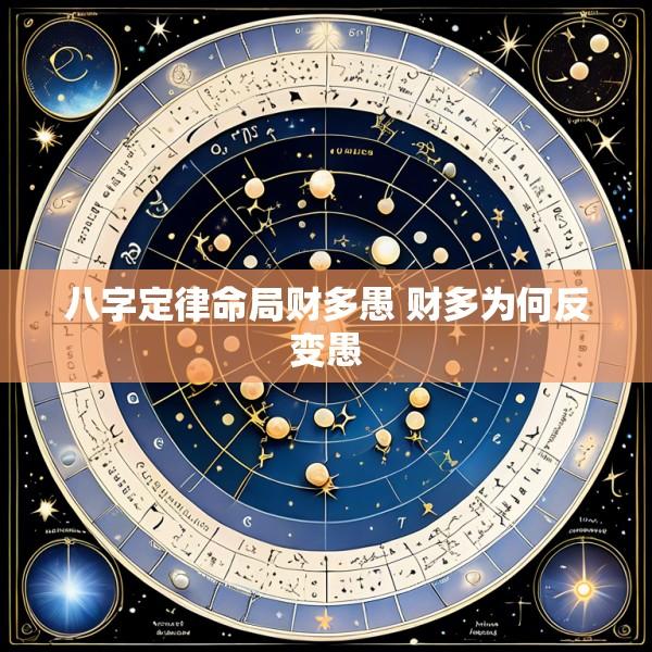 八字定律命局财多愚 财多为何反变愚
