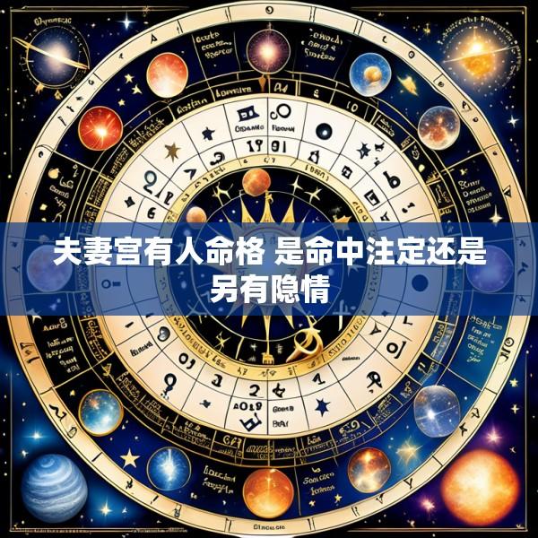 夫妻宫有人命格 是命中注定还是另有隐情