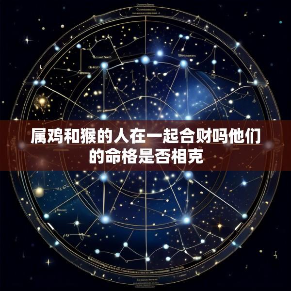 属鸡和猴的人在一起合财吗他们的命格是否相克