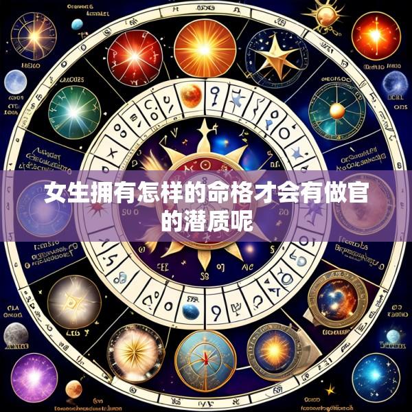 女生拥有怎样的命格才会有做官的潜质呢