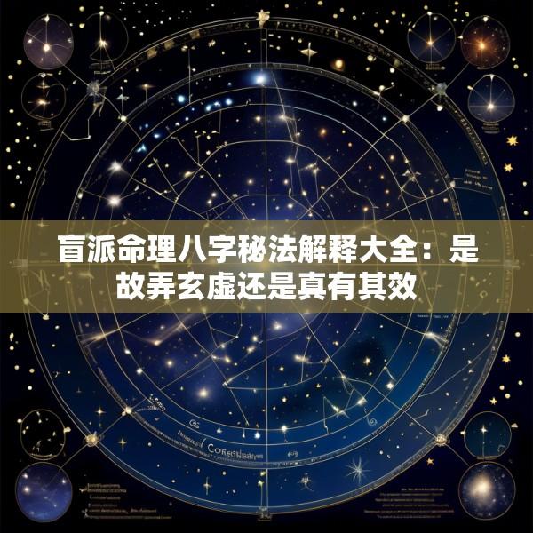 盲派命理八字秘法解释大全：是故弄玄虚还是真有其效
