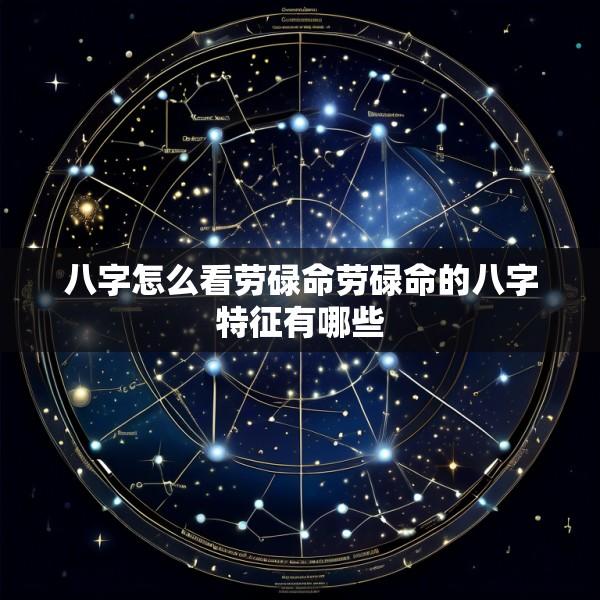 八字怎么看劳碌命劳碌命的八字特征有哪些