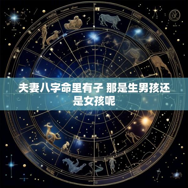 夫妻八字命里有子 那是生男孩还是女孩呢
