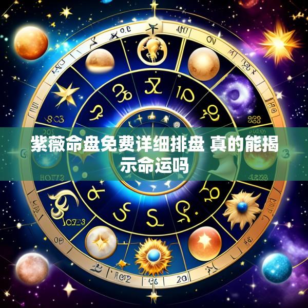 紫薇命盘免费详细排盘 真的能揭示命运吗