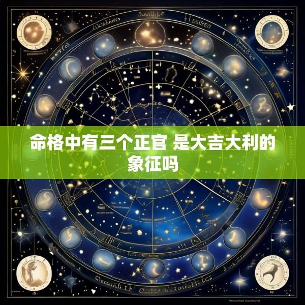 命格中有三个正官 是大吉大利的象征吗