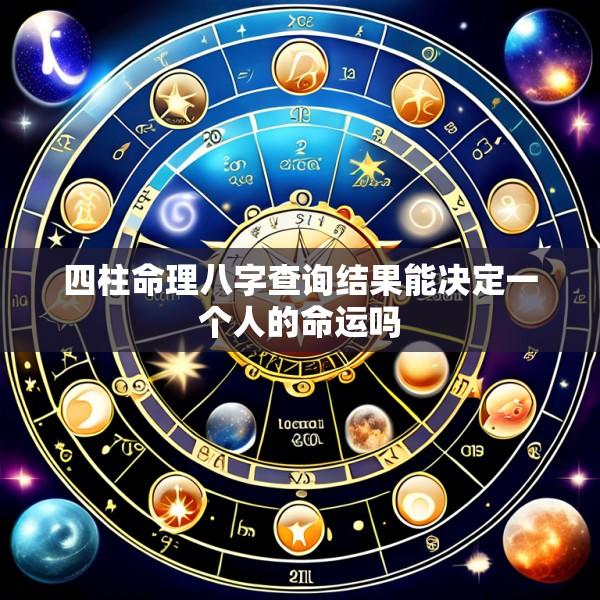 四柱命理八字查询结果能决定一个人的命运吗