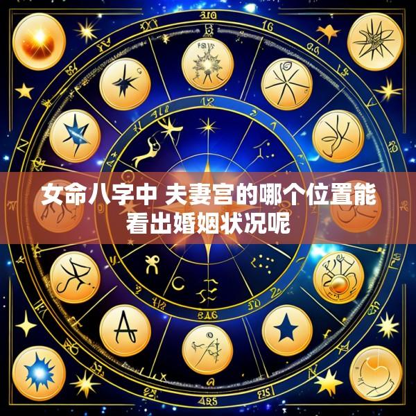 女命八字中 夫妻宫的哪个位置能看出婚姻状况呢