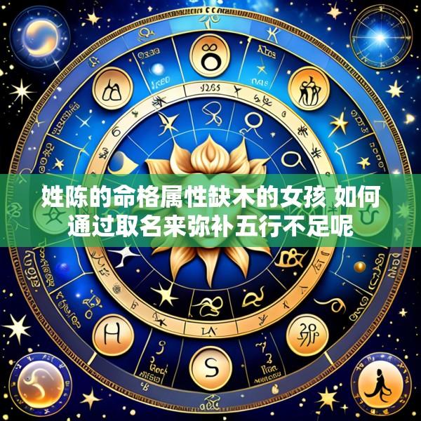 姓陈的命格属性缺木的女孩 如何通过取名来弥补五行不足呢