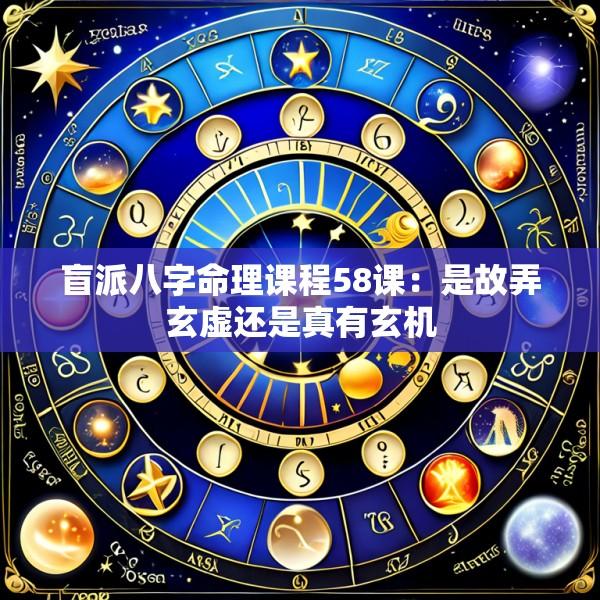 盲派八字命理课程58课：是故弄玄虚还是真有玄机