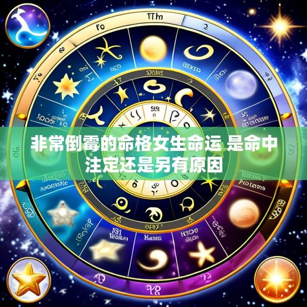 非常倒霉的命格女生命运 是命中注定还是另有原因