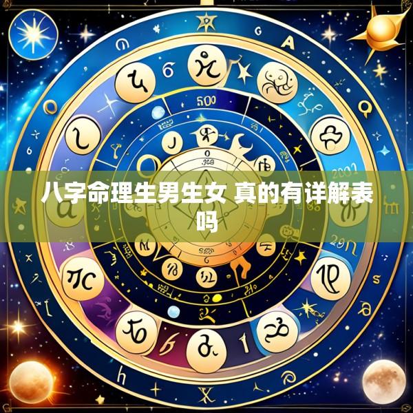 八字命理生男生女 真的有详解表吗