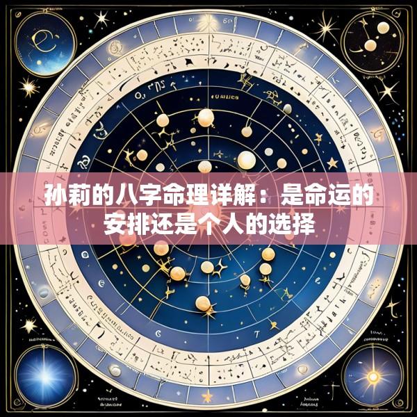 孙莉的八字命理详解：是命运的安排还是个人的选择