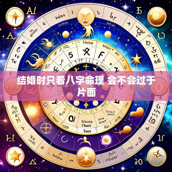 结婚时只看八字命理 会不会过于片面