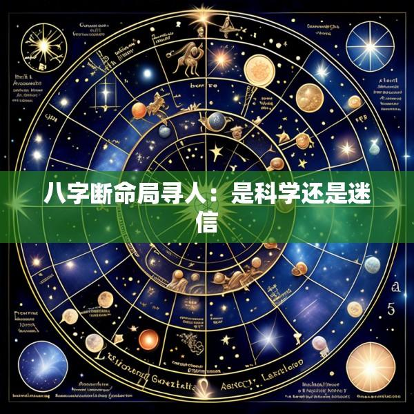 八字断命局寻人：是科学还是迷信
