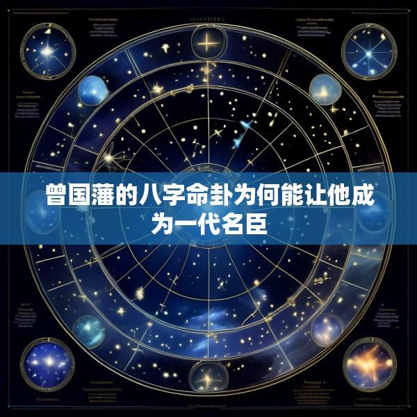 曾国藩的八字命卦为何能让他成为一代名臣