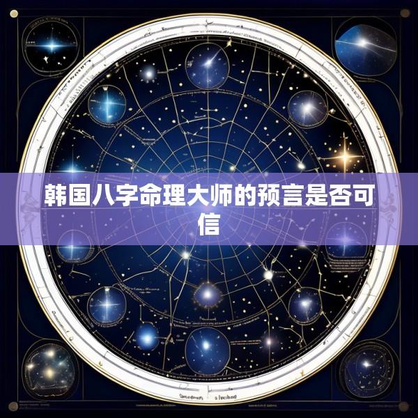 韩国八字命理大师的预言是否可信
