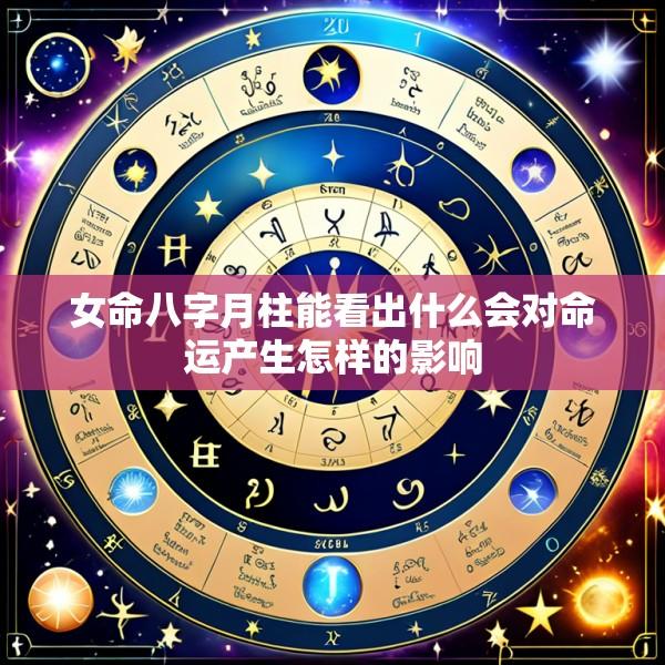 女命八字月柱能看出什么会对命运产生怎样的影响