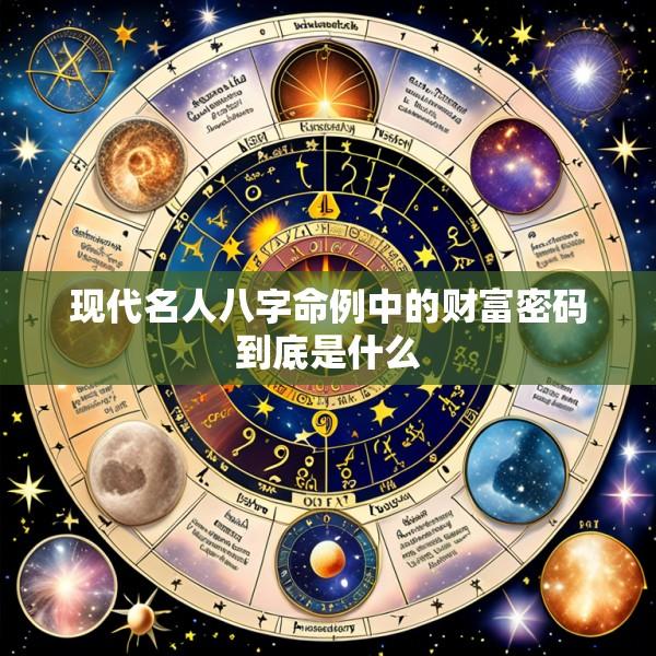 现代名人八字命例中的财富密码到底是什么