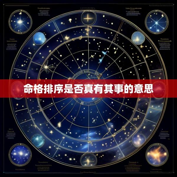 命格排序是否真有其事的意思
