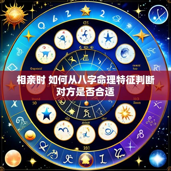相亲时 如何从八字命理特征判断对方是否合适