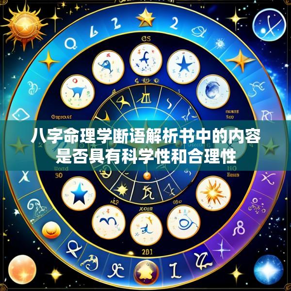 八字命理学断语解析书中的内容是否具有科学性和合理性