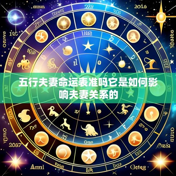 五行夫妻命运表准吗它是如何影响夫妻关系的