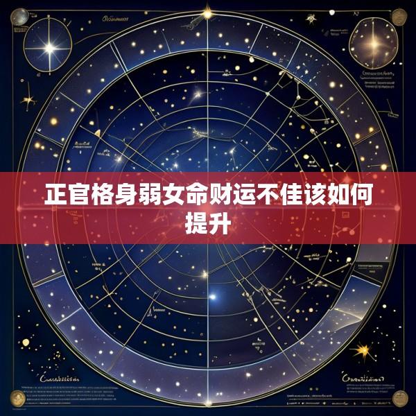 正官格身弱女命财运不佳该如何提升
