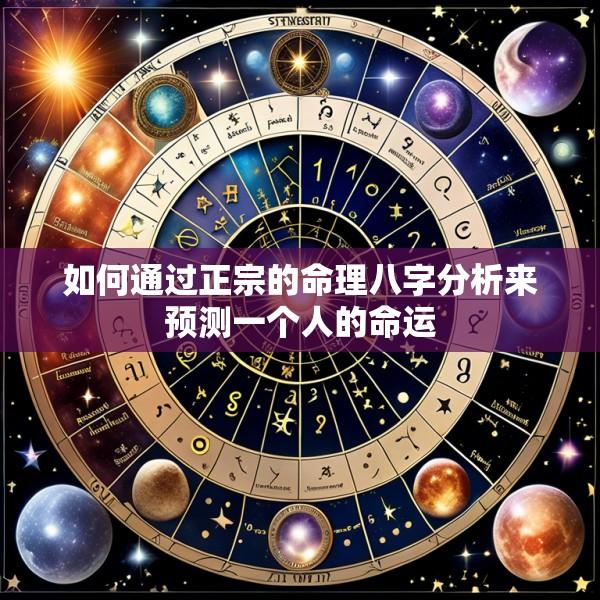 如何通过正宗的命理八字分析来预测一个人的命运