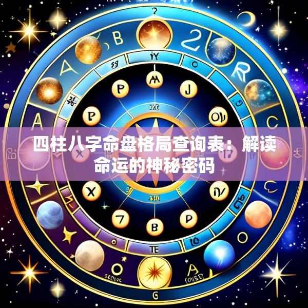 四柱八字命盘格局查询表：解读命运的神秘密码
