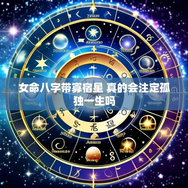 女命八字带寡宿星 真的会注定孤独一生吗