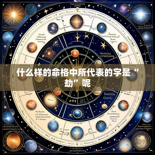 什么样的命格中所代表的字是“劫”呢