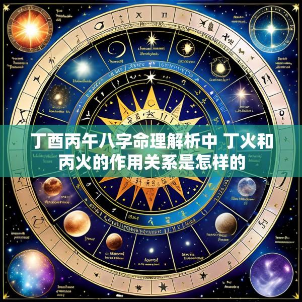 丁酉丙午八字命理解析中 丁火和丙火的作用关系是怎样的