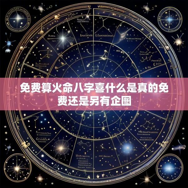 免费算火命八字喜什么是真的免费还是另有企图