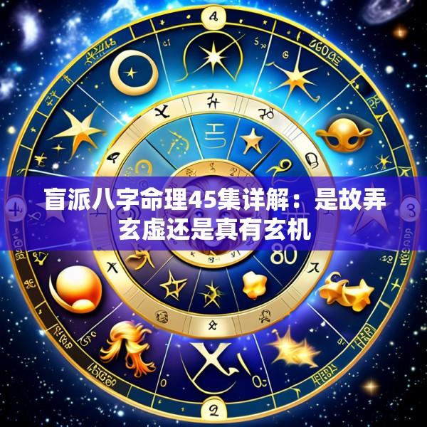 盲派八字命理45集详解：是故弄玄虚还是真有玄机