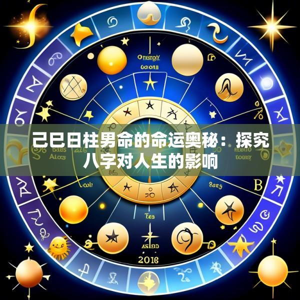 己巳日柱男命的命运奥秘：探究八字对人生的影响
