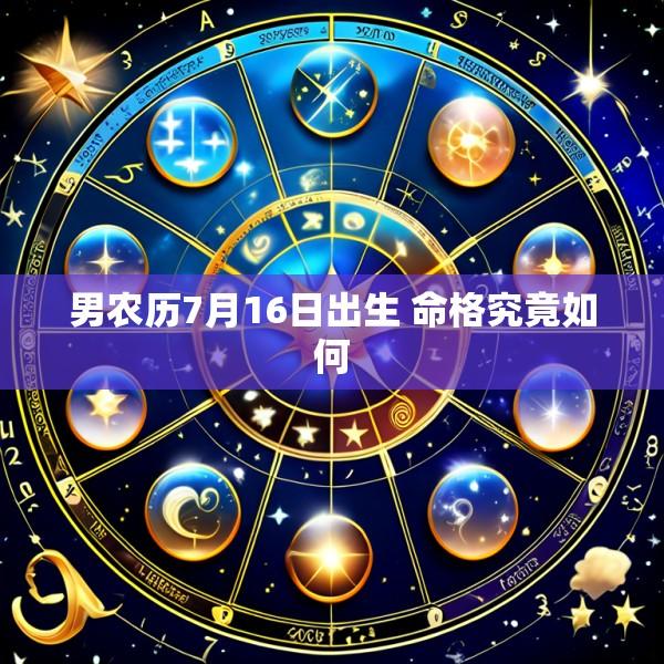 男农历7月16日出生 命格究竟如何