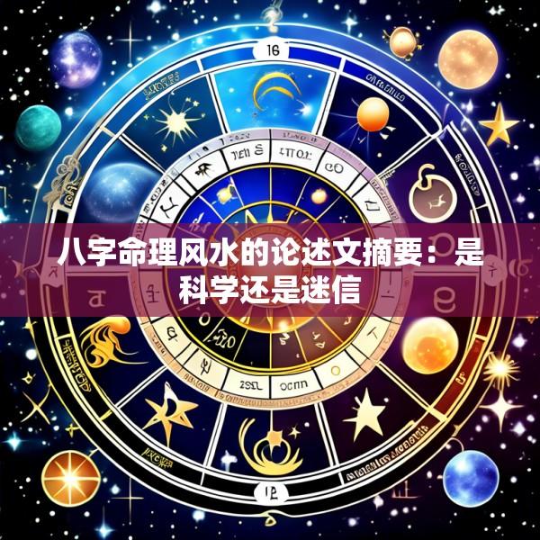 八字命理风水的论述文摘要：是科学还是迷信