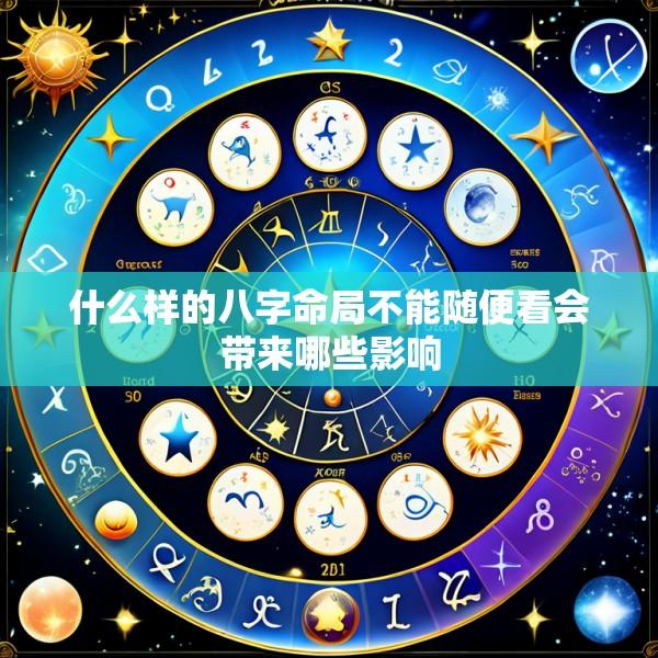 什么样的八字命局不能随便看会带来哪些影响