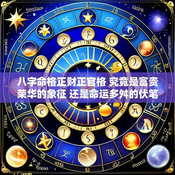 八字命格正财正官格 究竟是富贵荣华的象征 还是命运多舛的伏笔