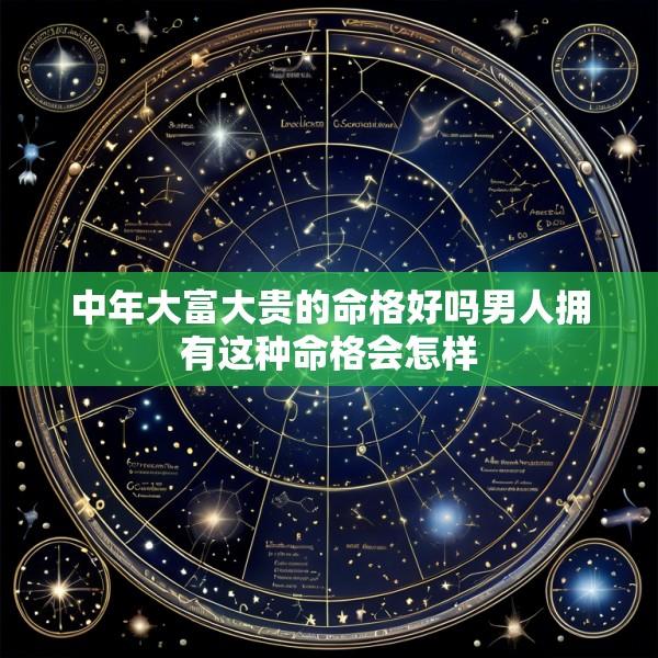 中年大富大贵的命格好吗男人拥有这种命格会怎样