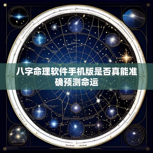 八字命理软件手机版是否真能准确预测命运