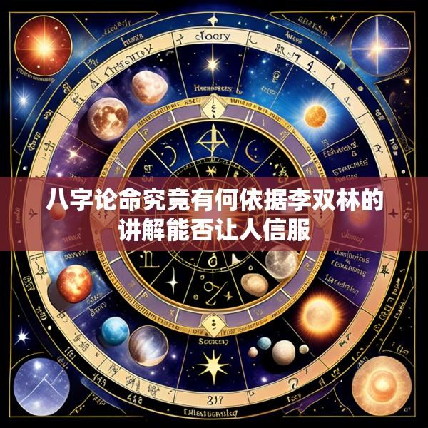 八字论命究竟有何依据李双林的讲解能否让人信服