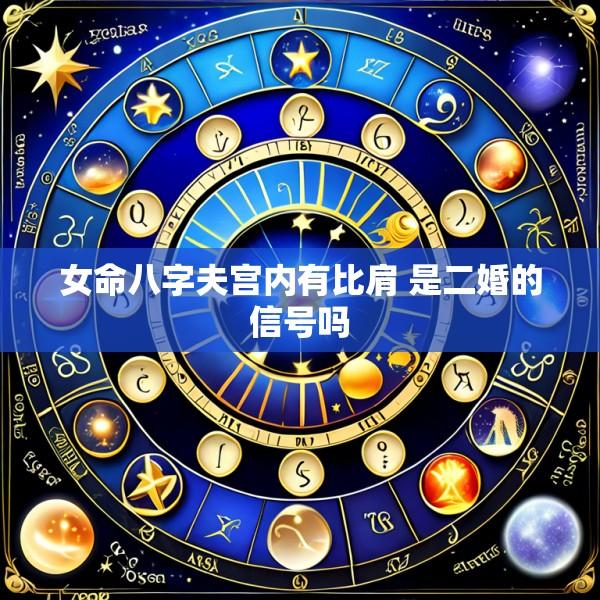 女命八字夫宫内有比肩 是二婚的信号吗