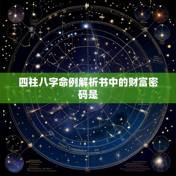 四柱八字命例解析书中的财富密码是