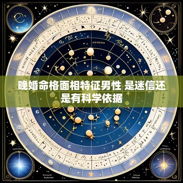 晚婚命格面相特征男性 是迷信还是有科学依据