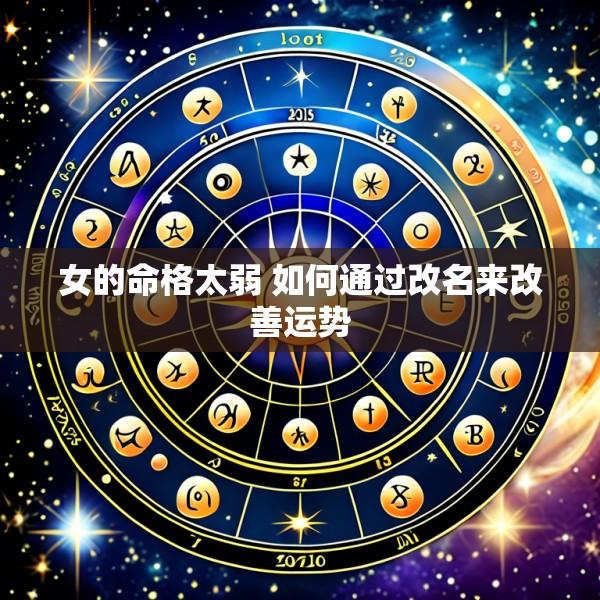 女的命格太弱 如何通过改名来改善运势