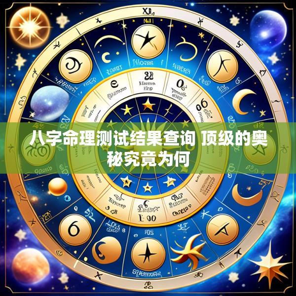 八字命理测试结果查询 顶级的奥秘究竟为何