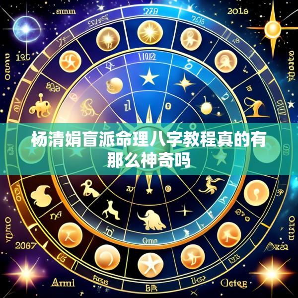 杨清娟盲派命理八字教程真的有那么神奇吗