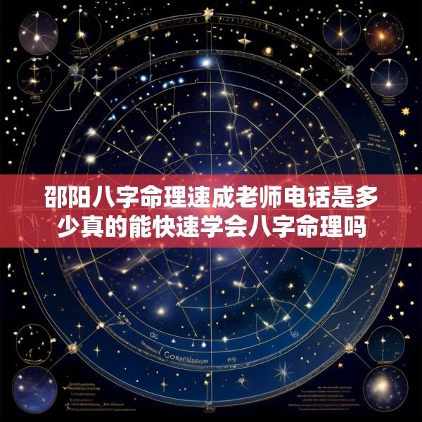邵阳八字命理速成老师电话是多少真的能快速学会八字命理吗